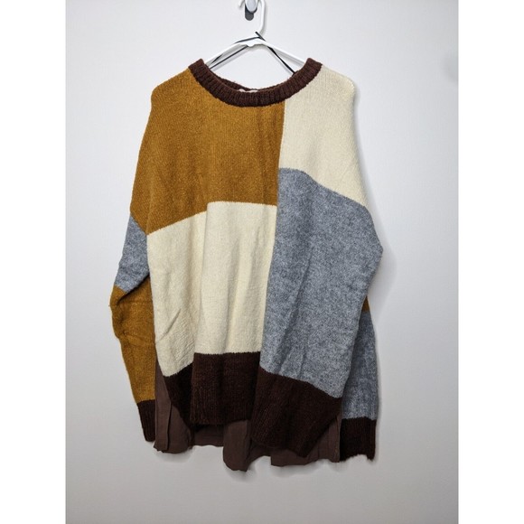 Umgee Sweaters - Umgee Women's Color Block Sweater Brown NWT Size 2XL